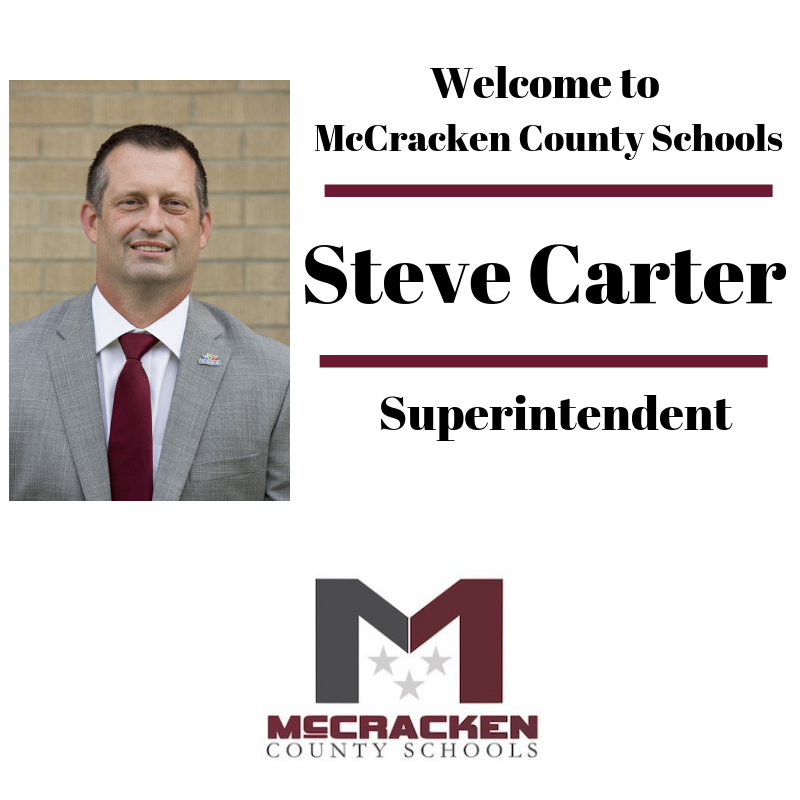 MCPSchools's tweet photo. Please join us in welcoming Mr. Steve Carter to McCracken County Schools.

Superintendent's Message:
https://t.co/1uQXxvPVSo https://t.co/puVhVrPYvW
