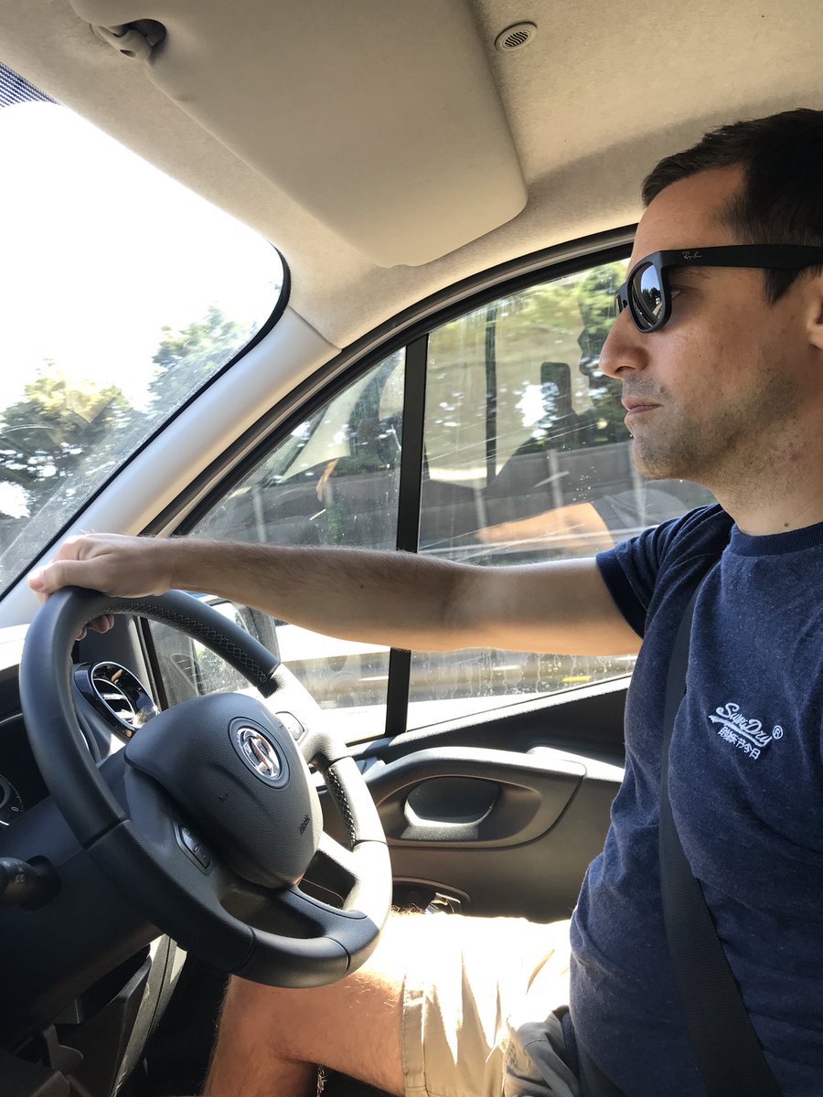 adambladwell's tweet photo. We’re on our way! Barney at the wheel and loving the driving anthems #3peaks @BritishRedCross @CR_UK https://t.co/tv4h1cm3L5