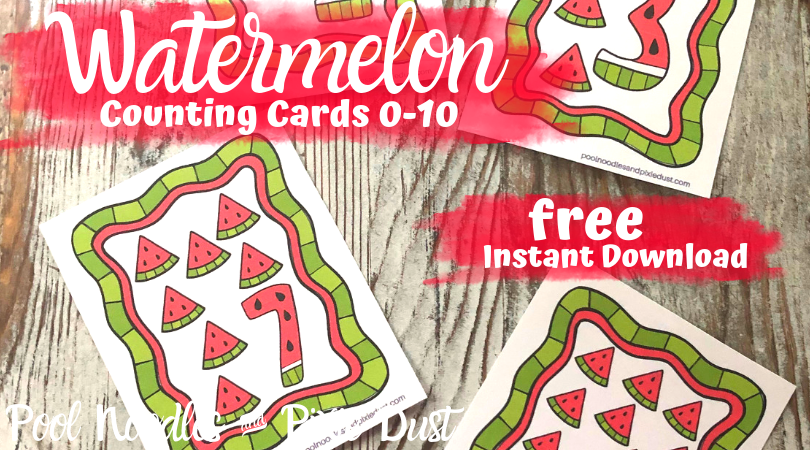 Free Watermelon Counting Cards 1-10 poolnoodlesandpixiedust.com/free-watermelo…
