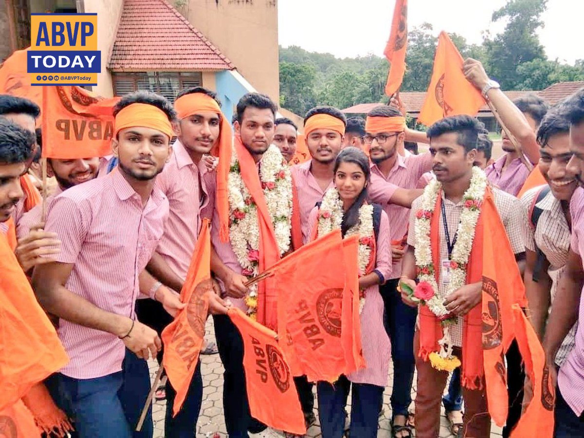 ABVPToday's tweet photo. They defamed, accused tried to spread fake news but students of KSS college Subramanya, Puttur Karnataka gave a clear mandate to #ABVP to lead the college & young minds.
ABVP sweeps all the portfolio in KSS college.
#BharatMataKiJai #ABVPOnceAgain
@SunilAmbekarM @NReddy22 https://t.co/tDHXEXxC2d