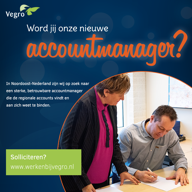 Vegro is op zoek naar een enthousiaste #accountmanager voor de regio Noordoost. Ben jij op de hoogte van marktontwikkelingen en kijk je ernaar uit om Vegro naar een hoger plan te tillen? Dan zijn wij op zoek naar jou! 

👉bit.ly/accountmanager…
