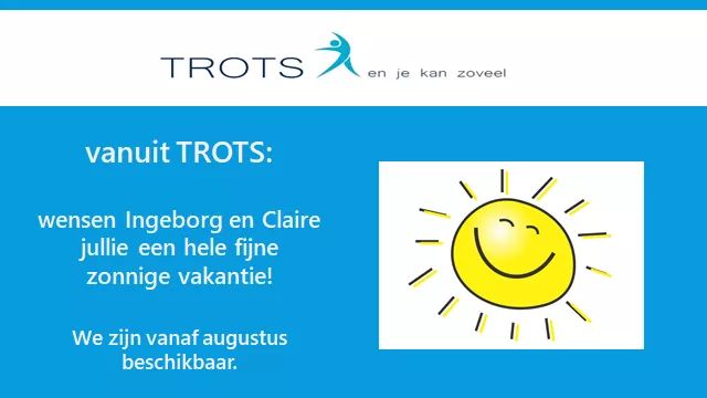 workshop_trots's tweet image. Zonnige vakantie gewenst, vanuit TROTS.