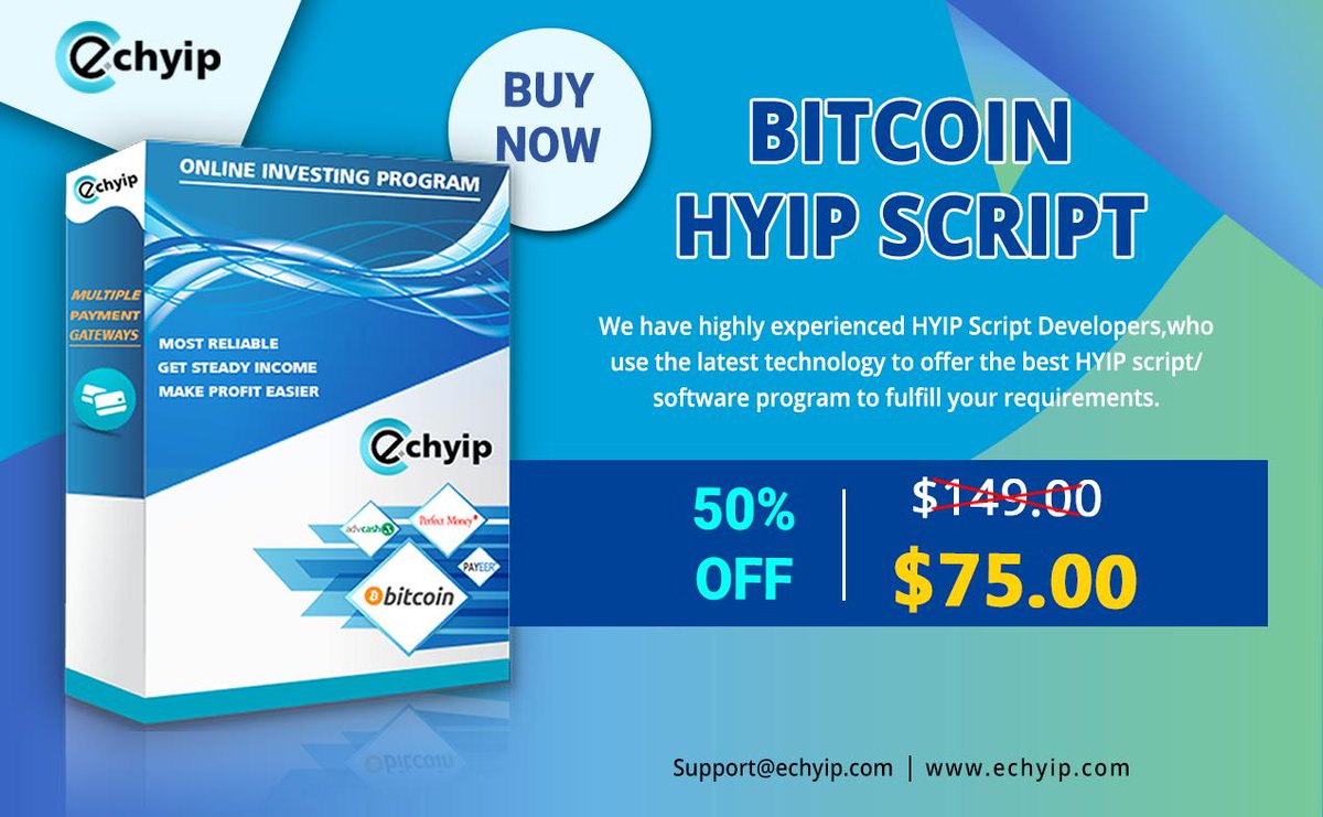 smith_allice's tweet image. 🔥@ec_hyip gives you a completely #encrypted innovative #Bitcoin_HYIP_Script at a discount price. It contains multiple #features and #functionality like #flexible_templates, #no_backdoors, #user_friendly, and many more.  

So hurry up, Buy now 👉 echyip.com