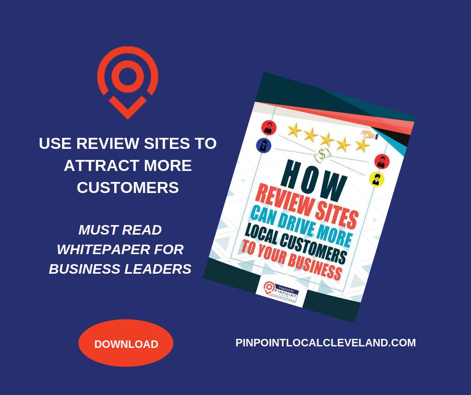 PinPointCLE's tweet image. Leverage local review sites to booth your SEO ranking. Learn which local sites you should get on ASAP. Download the FREE Whitepaper: buff.ly/2Qna2ez
#Google #SEO Marketing #Sales