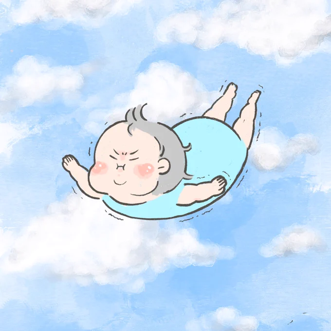 息子5ヶ月、空を飛ぶ練習を始めました✈︎
 
#育児絵日記 