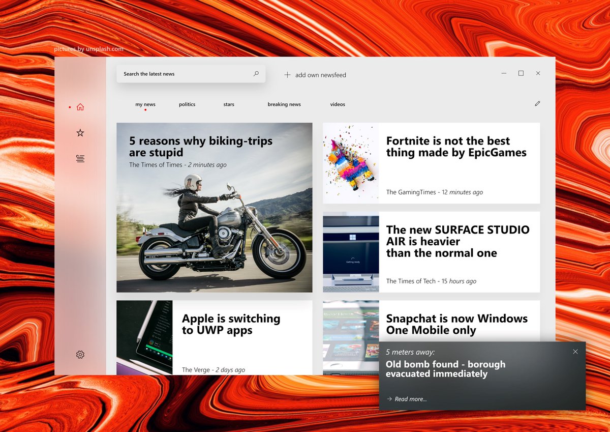 lorisobidesign's tweet image. My #FluentFriday Concept for the @Microsoft News App.

#FluentDesign #uwpdev #uidesign #userinterface #design