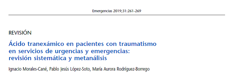EMERGENCIAS_NET's tweet photo. El ácido tranexámico:
- disminuye la mortalidad de los pacientes con traumatismo grave y mejora el estado funcional de los mismos
- en la hemorragia crítica de origen traumático es una alternativa válida
https://t.co/czvIPA4lyx
https://t.co/0txbWmSKz2 https://t.co/kQsq3kRCIu