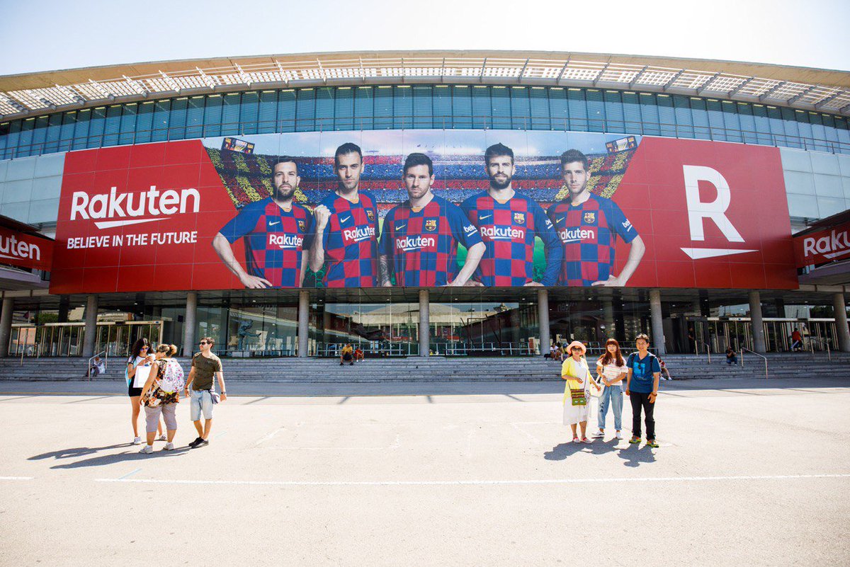 FCBarcelona's tweet photo. 🏟 Camp Nou’s all dressed up for the new season! 😍
🙌 @RakutenArena https://t.co/NSoq9hhKWU
