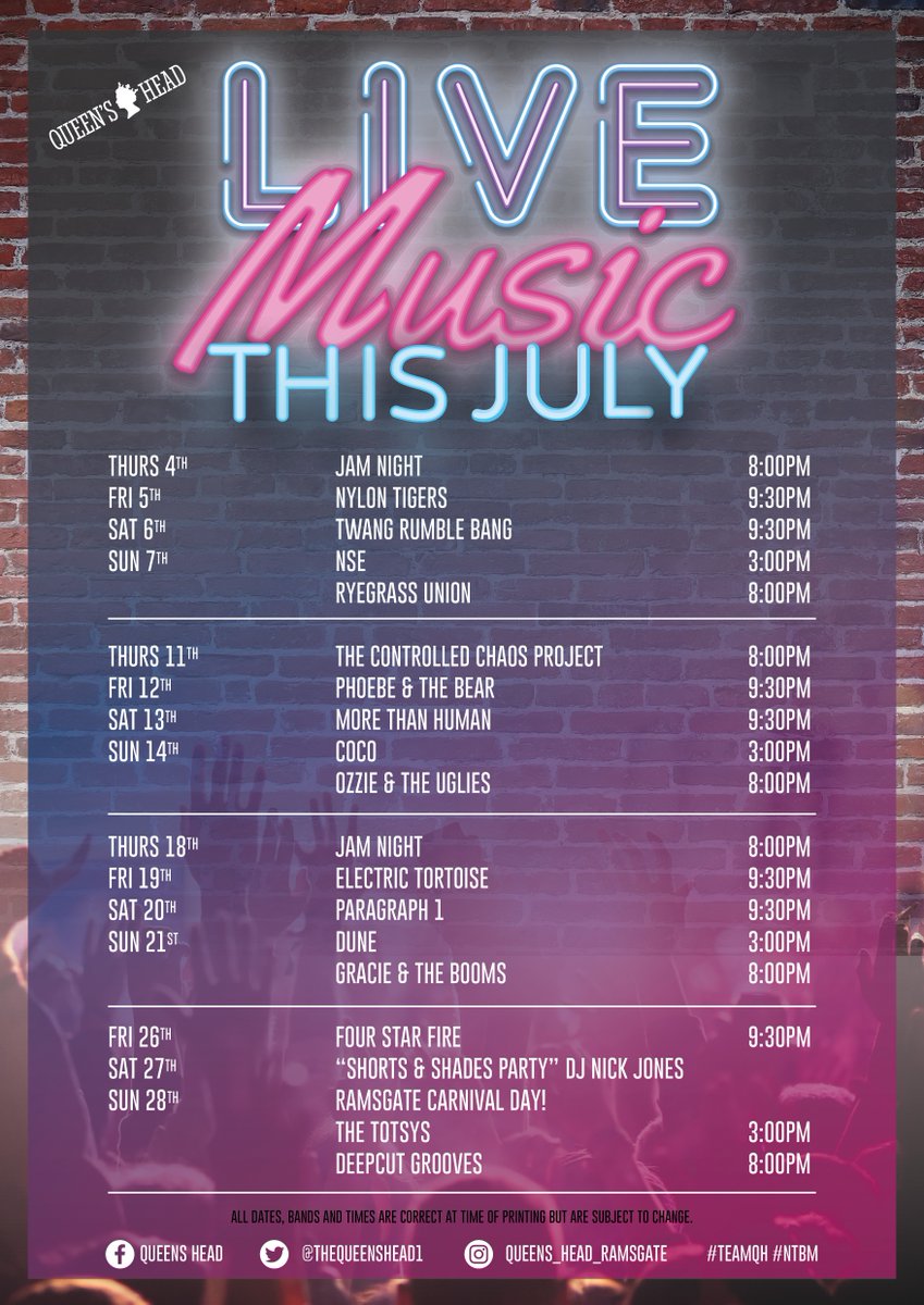 Thorley Taverns (@thorleytaverns) on Twitter photo What are your plans for this weekend? Come along to #ramsgate seafront & enjoy #livemusic at <a href="/TheQueensHead1/">The Queens Head</a> 🎸🎶 Let your hair down, forget the working week & dance the night away with us. See you there! @Thanet_Retweet What are your plans for this weekend? Come along to #ramsgate seafront & enjoy #livemusic at <a href="/TheQueensHead1/">The Queens Head</a> 🎸🎶 Let your hair down, forget the working week & dance the night away with us. See you there! @Thanet_Retweet