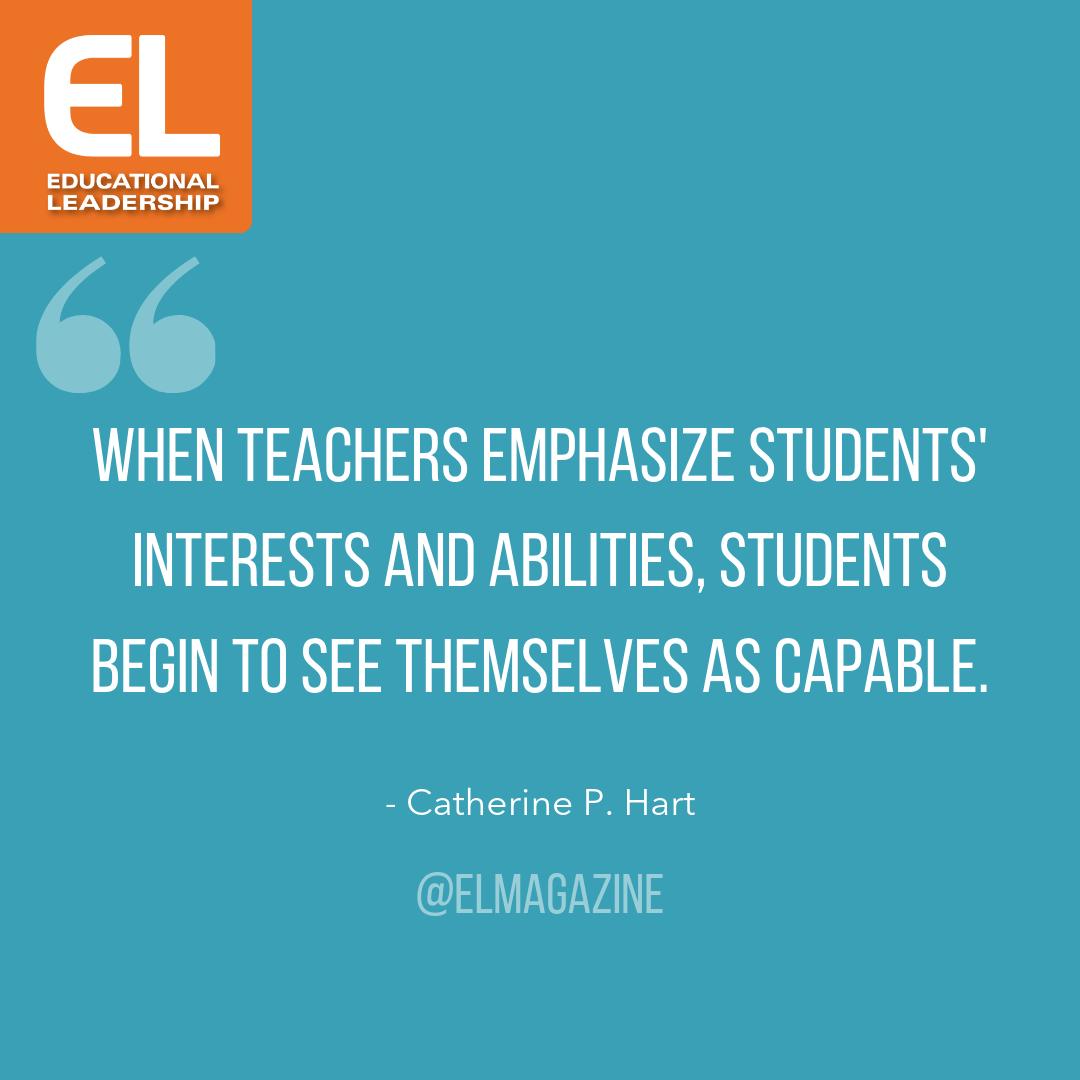 When teachers highlight students' strengths, amazing things can happen bit.ly/2WgHp80 @elmagazine @catherinephart