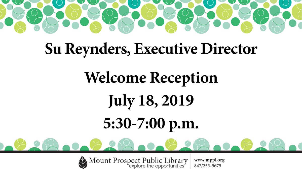 MPPLib's tweet photo. Join the Library Board of Trustees and staff for a meet-and-greet reception for Executive Director Su Reynders July 18. Enjoy light refreshments and meet community members in the beautiful Genealogy Room. All welcome! #ExploreMPPL #MPPLCommunity https://t.co/7YXCHPkyki