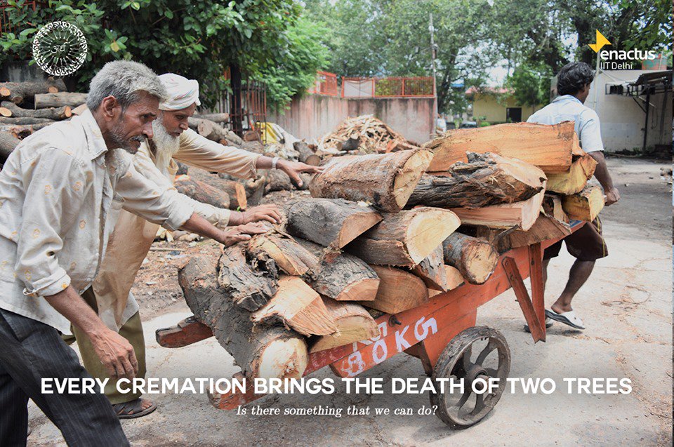 arthforpeople's tweet photo. Every cremation brings the death of two trees,
Is there something that we can do?
#lastritedoneright
#teamarth
#savetreessaveearth
#saveenvironment
#enactusindia
#enactusiitdelhi
#weallwin https://t.co/D9NzCgo2ff