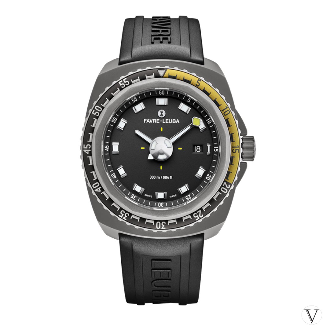 VERITIMEWATCHES's tweet image. A great-lookin watch from @favreleuba. Raider Deep Blue with 41mm brushed steel case and yellow bezel. #FavreLeuba #ConqueringFrontiers #wristshot