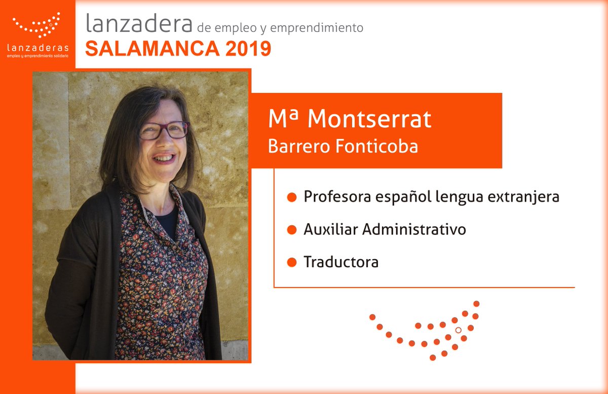Hola! Soy Montse participante de la Lanzadera Salamanca 2019. Me encanta #compartir  #transmitir y #trabajarenequipo Mi segundo idioma el #portugués
Podéis visitar mi perfil: lanzaderasdeempleo.es/equipo-lanzade… …

@Lanzaderas_EES <a href="/FundacionSMLRPH/">Fundación Santa María la Real</a> <a href="/fundacionTef/">Fundación Telefónica</a> <a href="/aytoSalamanca/">Ayuntamiento Salamanca</a> <a href="/dipusalamanca/">dipusalamanca</a>