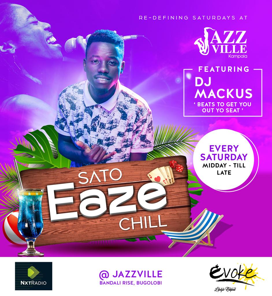 jazzvilleuganda's tweet photo. Get your weekend plans all locked in with us tomorrow at #satoeazechill with @djmackus &amp; Dj Irakoze taking you through the day and night. Not forgetting @evoke_ug band, and all the discounts and combos. 
Don't be left out. https://t.co/ZzQCHXakwE