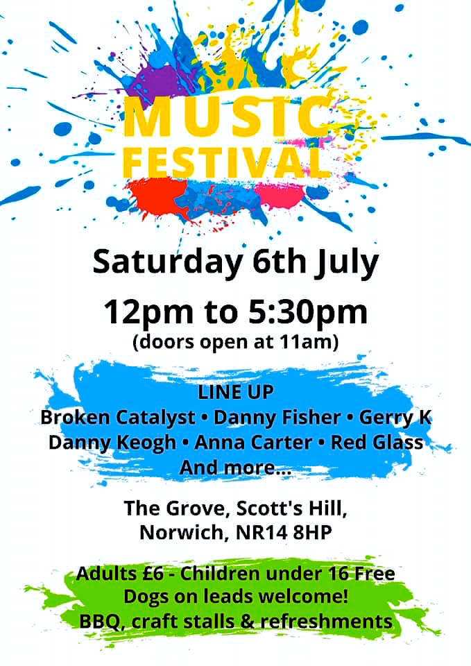 This Sat 6th July I'm performing at a fundraising festival for The Grove, a Norwich-based nursing home for adults with physical disabilities, run by @LeonardCheshire. The festival features local acts including @Br0kenCatalyst & @Corlian1! Tickets are £6: eventbrite.co.uk/e/the-groves-m…🎤