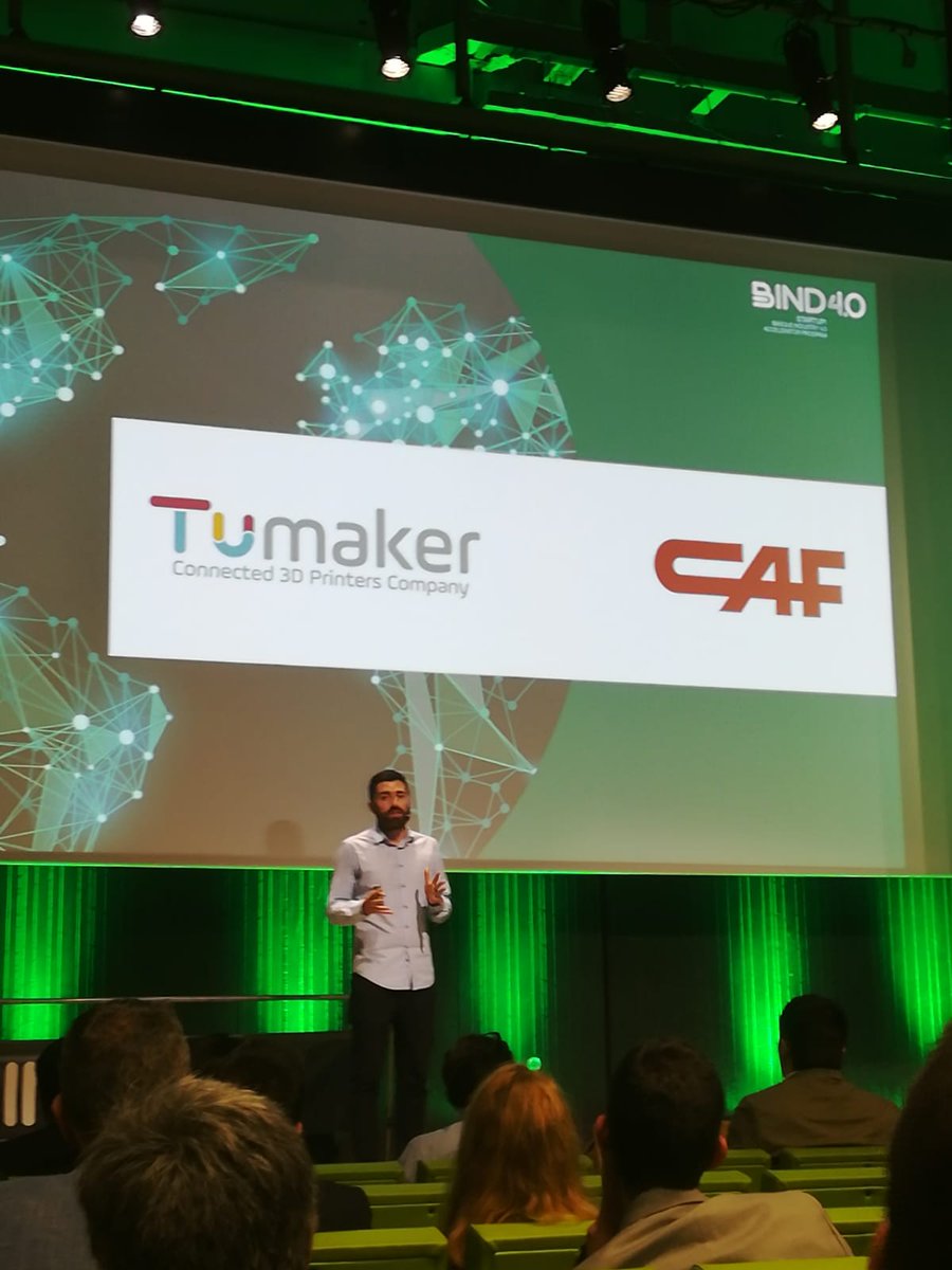 Tumaker3D's tweet image. Hoy nos encontramos en el Palacio Euskalduna de Bilbao, presentando el trabajo realizado con CAF en el Demo Day del @bind40 ¡Ha sido un placer haber podido formar parte de esto! #DemoDayBind40 #Bind40