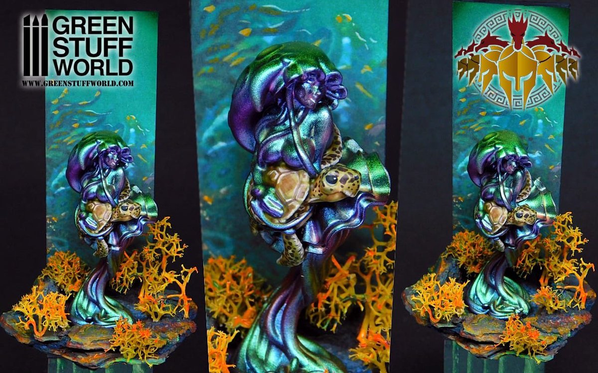 greenstuffworld's tweet photo. Siren miniature from Hydra Studio painted with #chameleonpaints, #candyinks and, #fluorpaints from @greenstuffworld https://t.co/eXXh30BcNH