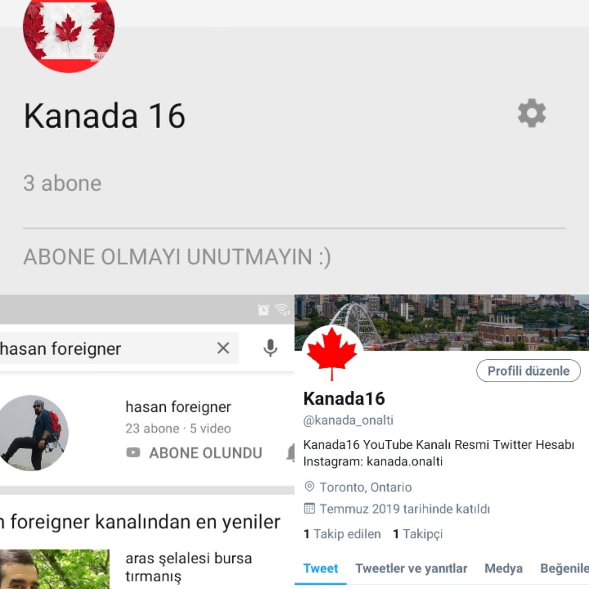 📢Sosyal Medya Hesaplarımız;
Instagram: kanada.onalti
YouTube Kanalımız: Kanada 16
Adminlerinden kişisel YouTube Kanalı : hasan foreigner 
Destek olursanız seviniriz 🙏🤗🦌