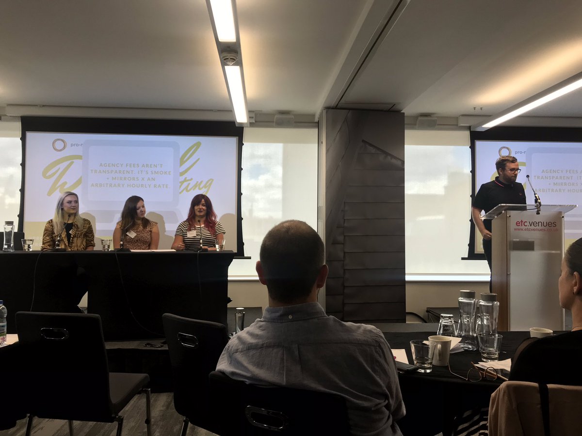 OfMustAndMash's tweet photo. Superb panel lead @iamdanielnolan discussing how it’s probably not possible for me to do a good job at in-house marketing. Gulp 🥺@promanchester #ProDMC19 https://t.co/aEb9O6aOjZ