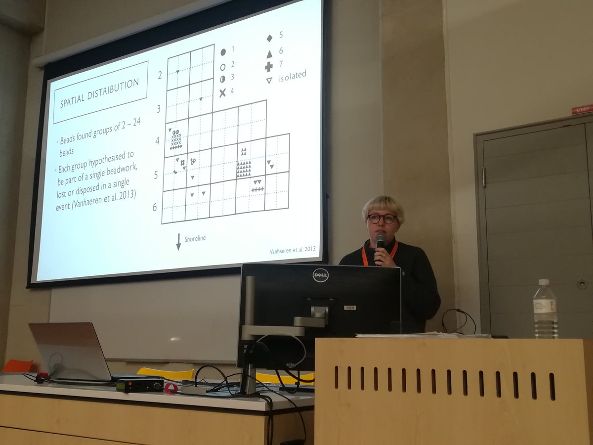 ArchAya6's tweet photo. @AmyGraceHatton giving us some insight on the use wear of shell beads. #ASAPA2019 #OldStonesNewPathsSession https://t.co/1RVFS67aa6