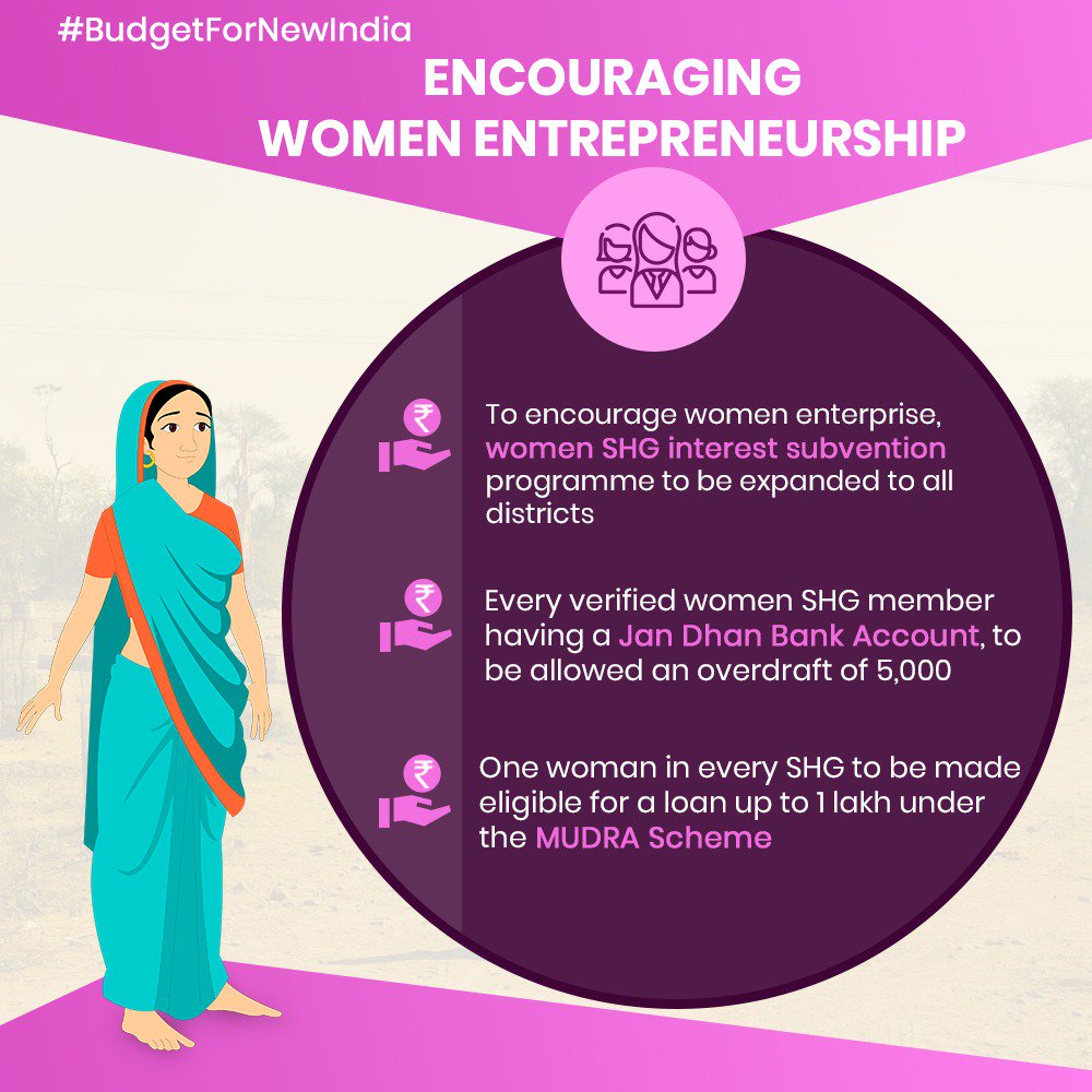 تويتر \ RSPrasad Office على تويتر: &quot;Budget 2019-2020 focuses on women empowerment in which loan of upto ₹ 1 Lakh under the Mudra Scheme will be given to women entrepreneurs. #BudgetForNewIndia https://t.co/lK3mk9Zi1d&quot;