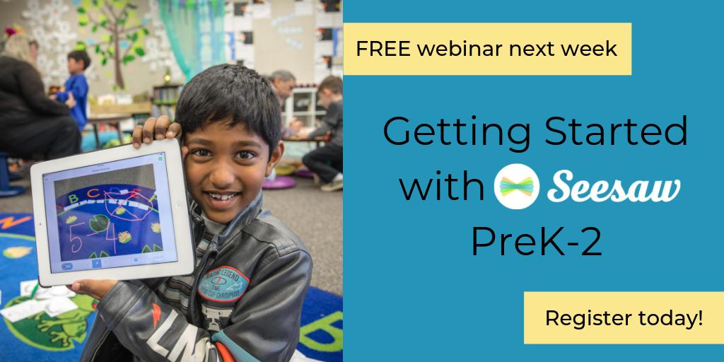 💡FREE <a href="/Seesaw/">Seesaw</a> webinar for PreK-2 teachers 💻
If you are just getting started, this if for you! Explore the best tools for empowering students to think creatively and demonstrate their learning. bit.ly/PDK-2
#iste19 #kinderchat #firstchat #2ndchat #ecechat