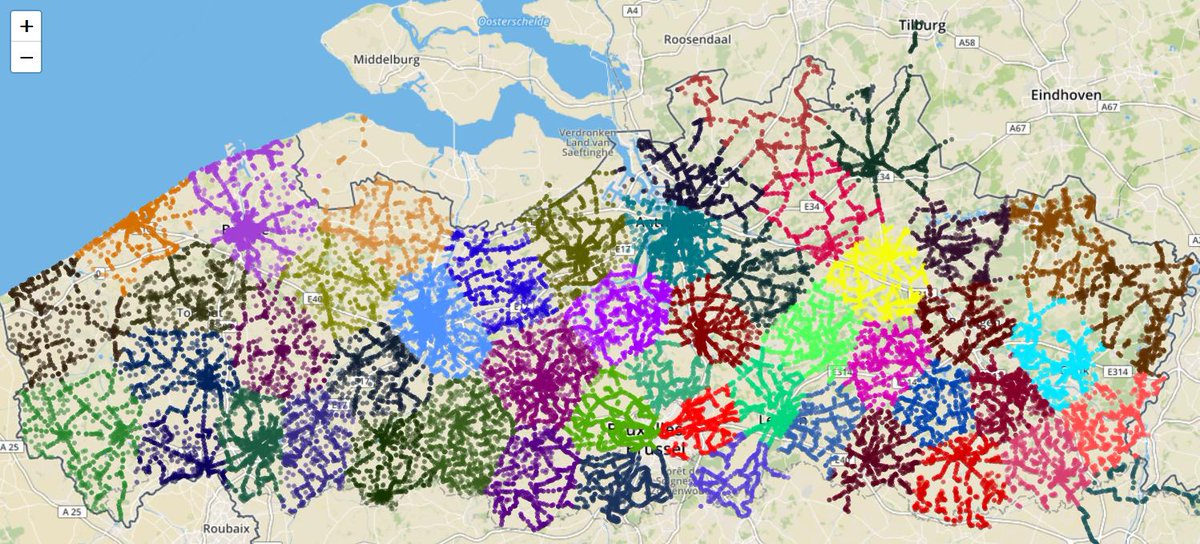 Experimenting with K-means clustering for Public Transit Web APIs with <a href="/linkedcons/">Linked Connections</a> #opentransport <a href="/delijn/">De Lijn</a>