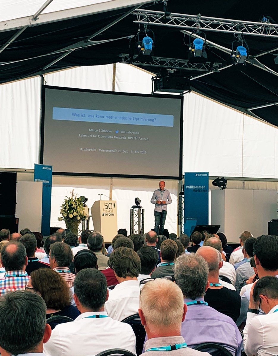 inform_software's tweet photo. What is Mathematical Optimization and what can it do? - answered by @mluebbecke, Professorship for Operations Research @RWTH https://t.co/R2a07ayRXk