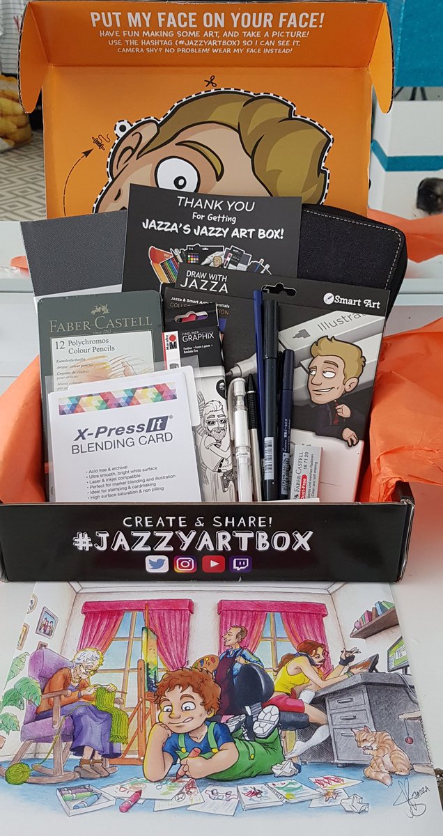 Finally came today can't wait to draw with all the supplies!! Super excited! #jazzyartbox
