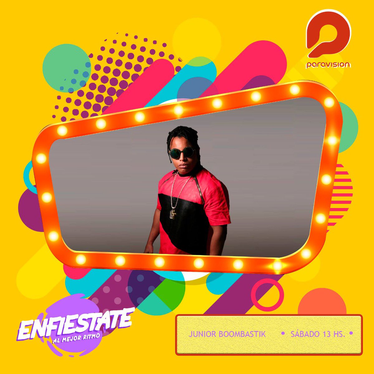 Enfiestatepy's tweet photo. 🎊🎊 Mañana es día de #FIESTA 🤩🤪
De 13:00 a 15:00 ☝️⏰ por @Paravision5
💪 Vamos a recargar tu sábado de muchísima música, con estos artistas invitados. 🔈📣🎵🎶
#ENFIESTATE 🎉 https://t.co/99smRe4lNd