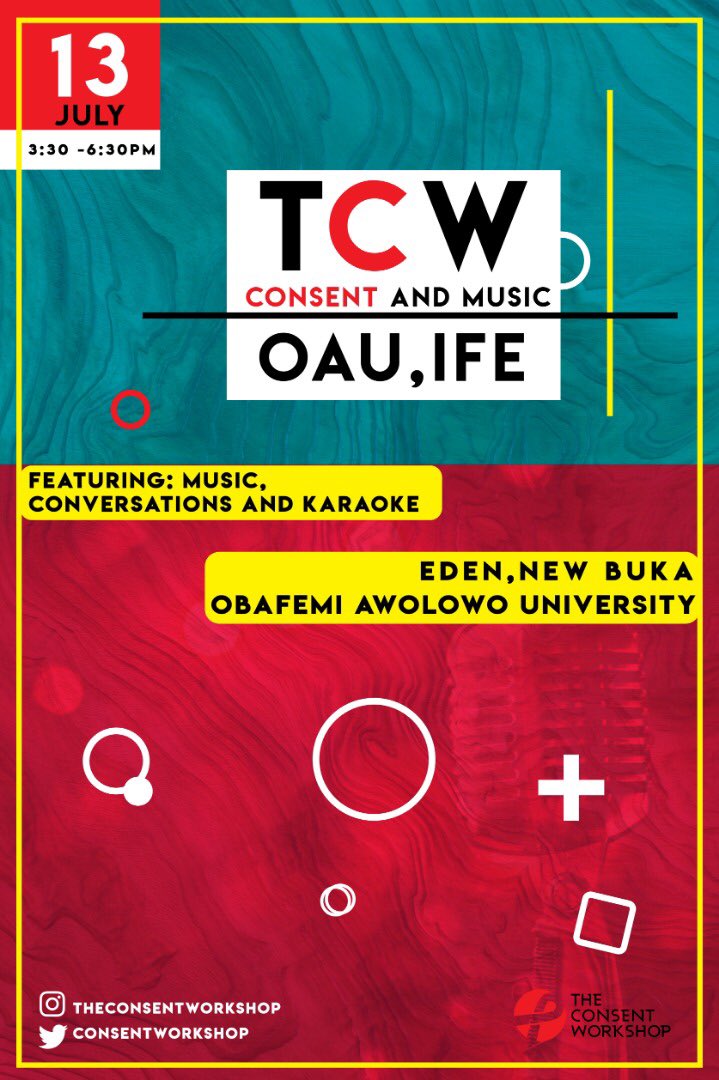 ConsentWorkshop's tweet photo. Ife, we’re back again! Join us on the 13th of July for karaoke and conversations at Eden, New Buka. We can’t wait to have you! https://t.co/R0L3TI3ruJ