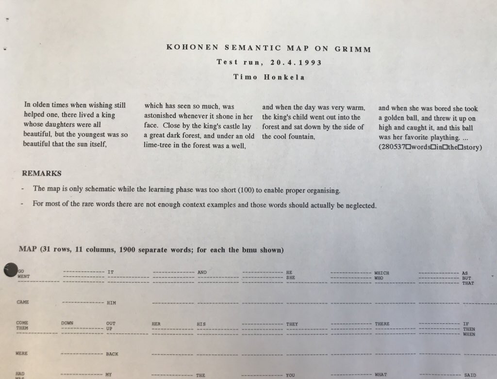 Remembering matters from 1993 regarding neural-network-based natural language processing. This was my early work even before joining Kohonen’s laboratory. #NeuralNetworks #NeuralNLP #NaturalLanguageProcessing #WordEmbeddings #AI #VectorSpaces #Emergence