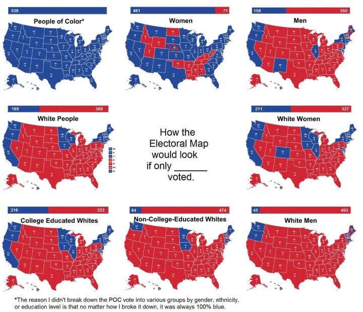 I'd also like to believe we're dealing with *actual* liberals here, that the rhetoric comes from a place of good faith and is about more than just a calculated/learned strategy intent on dividing people for electoral/financial purposes. Sadly, this map makes me believe otherwise.