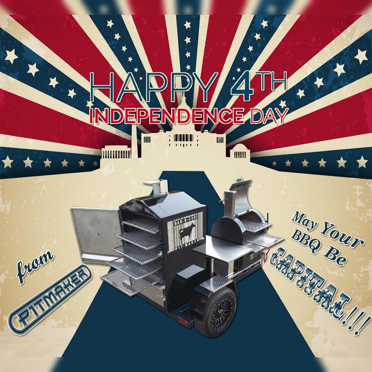 Happy Birthday America! Home of the brave, land of the free. Home of Barbecue. #madeinamerica #Pitmaker #BBQ #july4th #independenceday #barbecue #Pitmaker_nation
