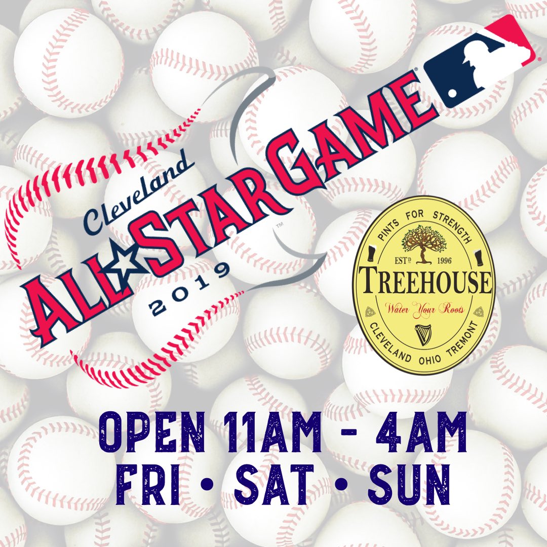 treehouseCLE's tweet image. Let ALL STAR WEEK begin! ⚾️💥🇺🇸 We’ll be open until 4am all weekend!  #AllStarGame2019