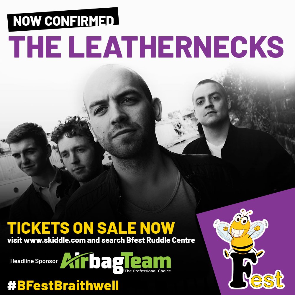 BFestBraithwell's tweet photo. Now confirmed! @TheLeathernecks to perform #music from the likes of @thestrokes &amp; @ArcticMonkeys at our upcoming #family #fun #event #BFestBraithwell

⭐️Headline sponsor: @AirbagTeam 
🎫TICKETS: https://t.co/guqAxY2o8W 

#DoncasterIsGreat #BarnsleyIsBrill #rotherhamiswonderful https://t.co/Hp2XxxaVQ4