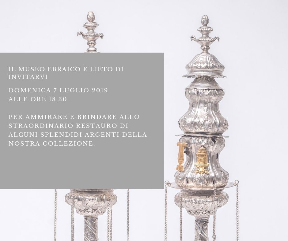 museoebraicove's tweet photo. Appuntamento in museo domenica 7 luglio ore 18.30 per ammirare e brindare allo straordinario restauro di alcuni beni della nostra collezione eseguito in memoria dei coniugi Carlo Bassi e Stella Lattes. https://t.co/TAnwU5pciC