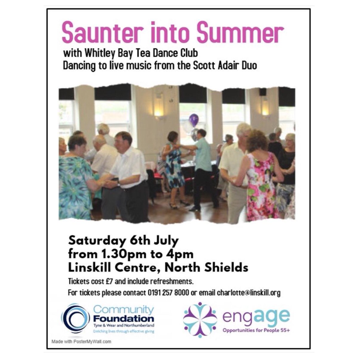 HelpathomecareN's tweet photo. Why not Saunter Into Summer with The Whitley Bay Tea Dance Club at The Linskill Centre, North Shields on Saturday 6th July 2019? #saunterintosummer #whitleybayteadanceclub #linskillcentre #northshields #northtyneside #compassion #commitment #community https://t.co/pyH6bVVWUn