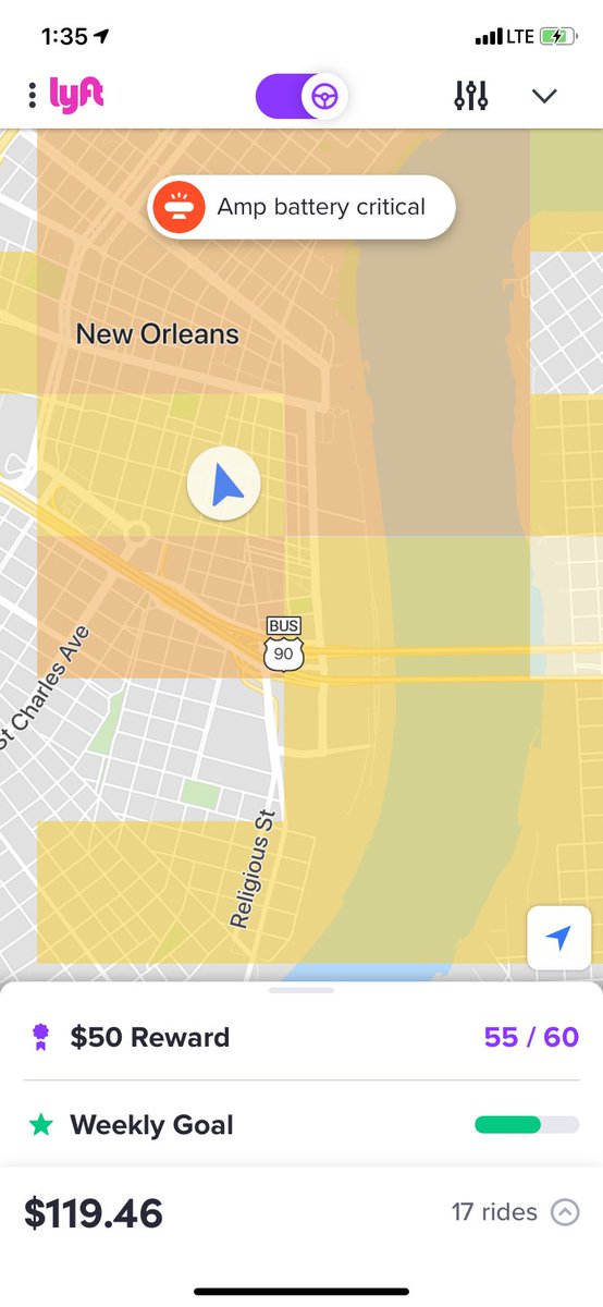 AmyModellove89's tweet photo. This is so pathetic #NewOrleans n also #Lyft If the boxes were page instead of yellow I would be making so much more money. I wish I had never started driving for y’all. Yellow boxes do not need more money. #nola #driving #upset #sad https://t.co/Hp1PUIIHQf