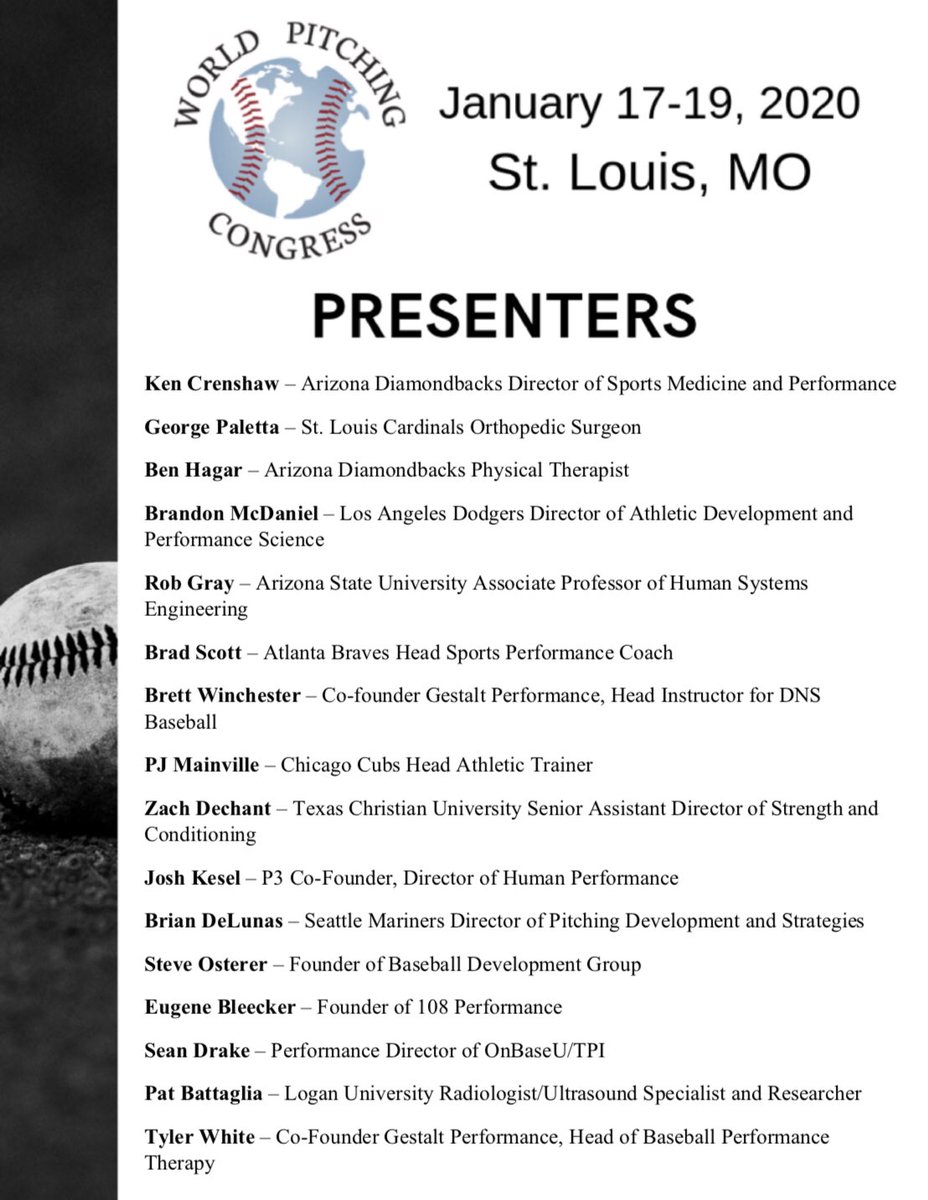 PitchingWorld's tweet photo. Here it is folks!  

The presenters list for the 1st annual World Pitching Congress.  

The knowledge being shared here is unlike any other event.  This is truly a cant miss conference!

Seats are pretty limited so act now!🚨

You can register here: https://t.co/TnqyXmuFEy https://t.co/XxBHFQEvqS