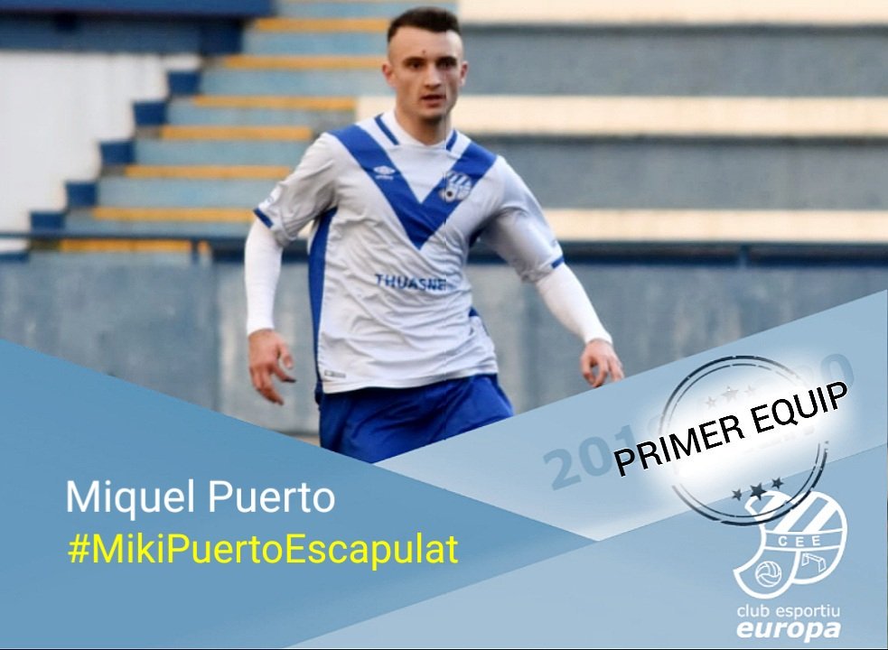 CEEuropa's tweet photo. PRIMER EQUIP ➡️ Miki Puerto salta a Tercera Divisió. El migcampista del 'B' s'incorpora a la primera plantilla
📝 https://t.co/XCsfA1hy7U
#futbolcat #ViladeGràcia #3div5 #MikiPuertoEscapulat https://t.co/CiZz0Ud6A6