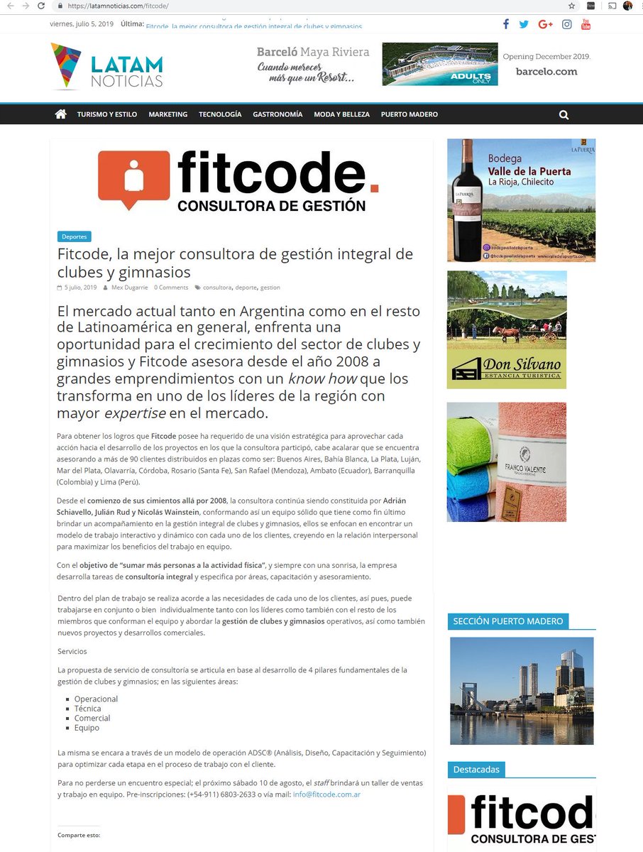 gabylosino's tweet image. Muchas gracias @pcasabona por la publicación de @Fitcode en @LatamNoticias 👏💪 Cc @adrischiavello @julianrud @nwconsultor

#Prensa #Press #Medios #Media #ConectandoGestión #Fitcode #Gimnasios