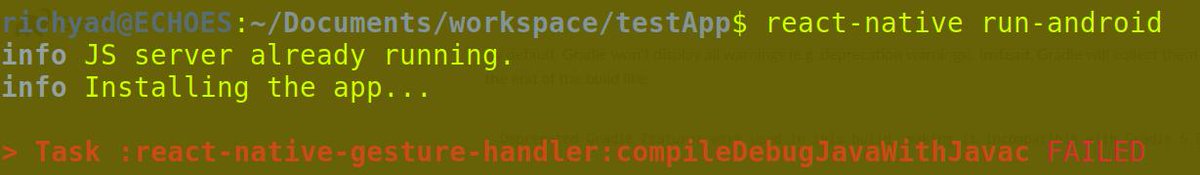 rclarkecf's tweet photo. Anyone know how to use React Navigation with the newest update to React Native? I keep getting Grade compiler errors. Any help is welcome, peace.

@reactnative https://t.co/5Ni8oHayL3
