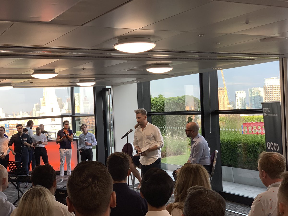 jdaykin's tweet photo. Ditching the Label this evening with the good folks of Barclays Spectrum and A&Out. Great to hear from @DiageoLiam about the tough but important work @DitchtheLabel does to tackle bullying. #PrideInLondon #OutOnTheRoof https://t.co/rN23pjkuHU