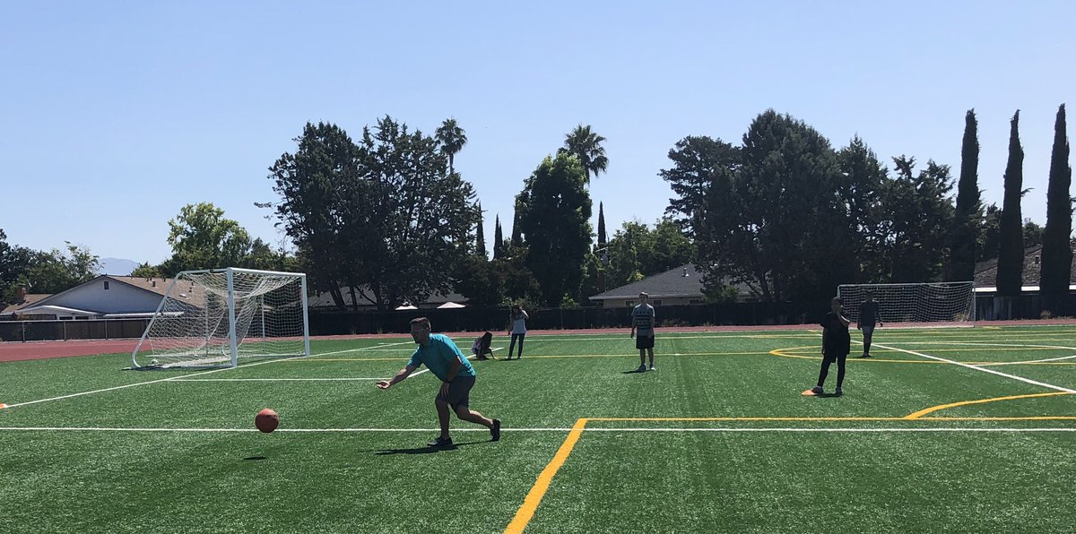 MrGoldmanUMS's tweet photo. A tradition unlike any other!! #3rd annual #kickball game today! #teamUMS #ElevateMath #newshirtthisyear https://t.co/G42lj7SslC