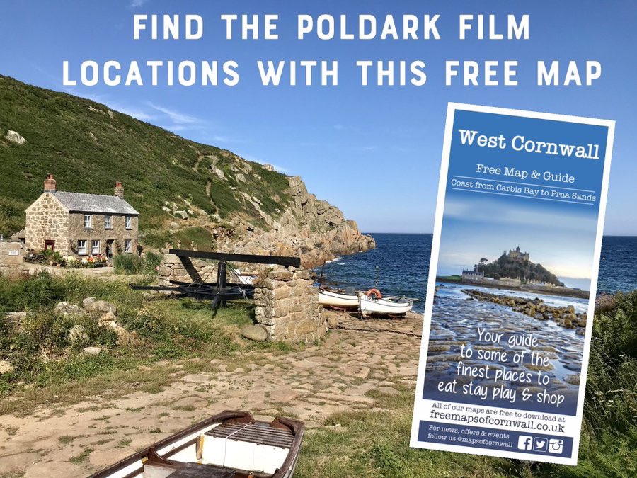 This great little tourist map of #WestCornwall is packed full of useful information and shows all of the #Poldark film locations in the area. Perfect for a visit to #Cornwall. Click this link to get your free copy &gt; freemapsofcornwall.co.uk/our-directory/…
