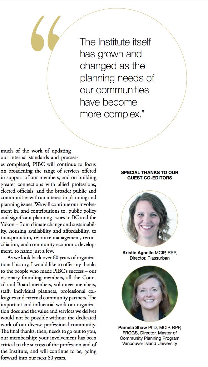 _PIBC's tweet photo. Hard to believe we celebrated #PIBC60 1 year ago! Our special 60th Anniversary edition of #PlanningWest magazine is available online - thank you again to all contributors, especially guest co-editors @plassurban & @VIUmcp Pam Shaw. #proudofplanning https://t.co/gY1OBKJ70N https://t.co/yhl1YHCkXj