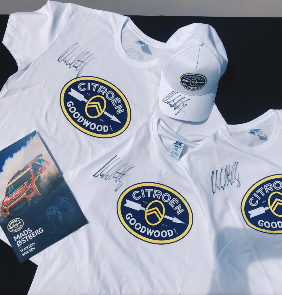 Missing the <a href="/fosgoodwood/">Goodwood FOS</a> this weekend? Don't worry, we're giving you the chance to win these exclusive goodies signed by <a href="/MadsOstberg/">Mads Østberg</a>! 😍 
We have 4 chances to win, just ❤️️ and retweet for a chance to win! Go, go go! 🏁