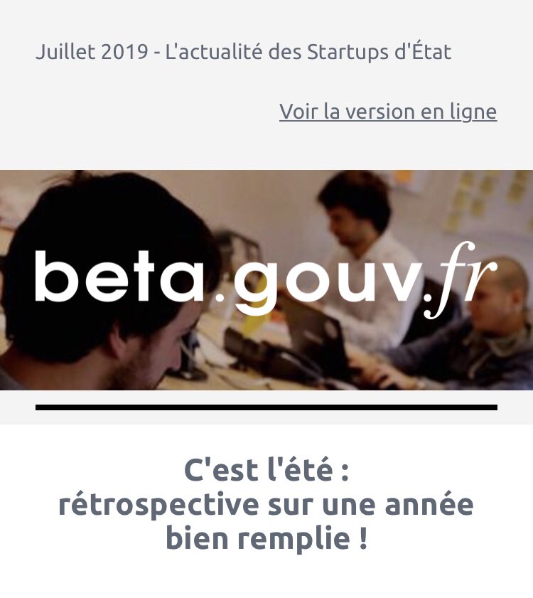 Découvrez l'actualité des Startups d'État <a href="/BetaGouv/">beta.gouv.fr</a> 👉🏻 is.gd/yPxwYc avec un focus sur la naissance et les résultats 📈 de mon-entreprise.fr :
👀1,260 millions visiteurs en 2019
🤳🏻En juin 220 000 visiteurs uniques 
👩🏻‍💻et plus de 160 000 simulations